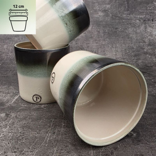 Keramický glazovaný obal s černým lemem na průměr 12 cm